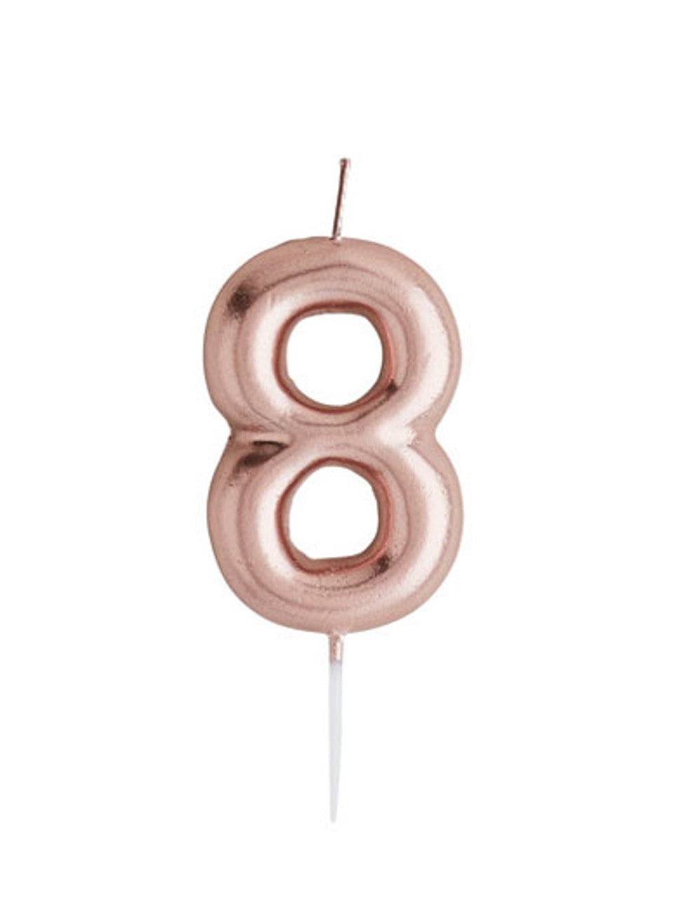 Metallic Number 8 Candle