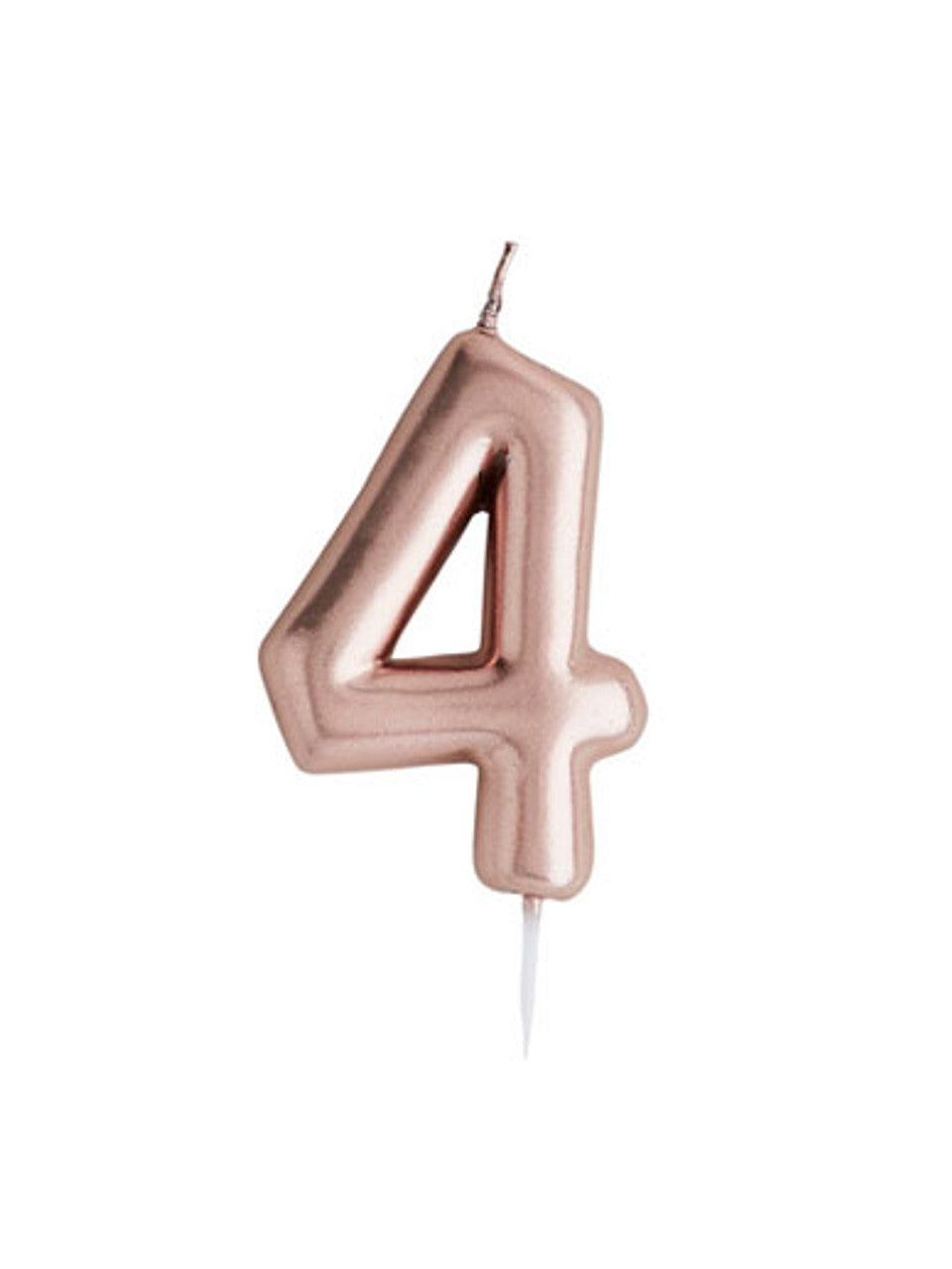 Metallic Number 4 Candle