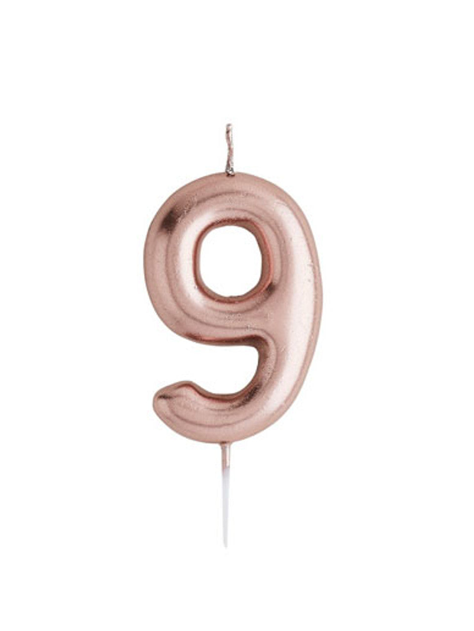 Metallic Number 9 Candle