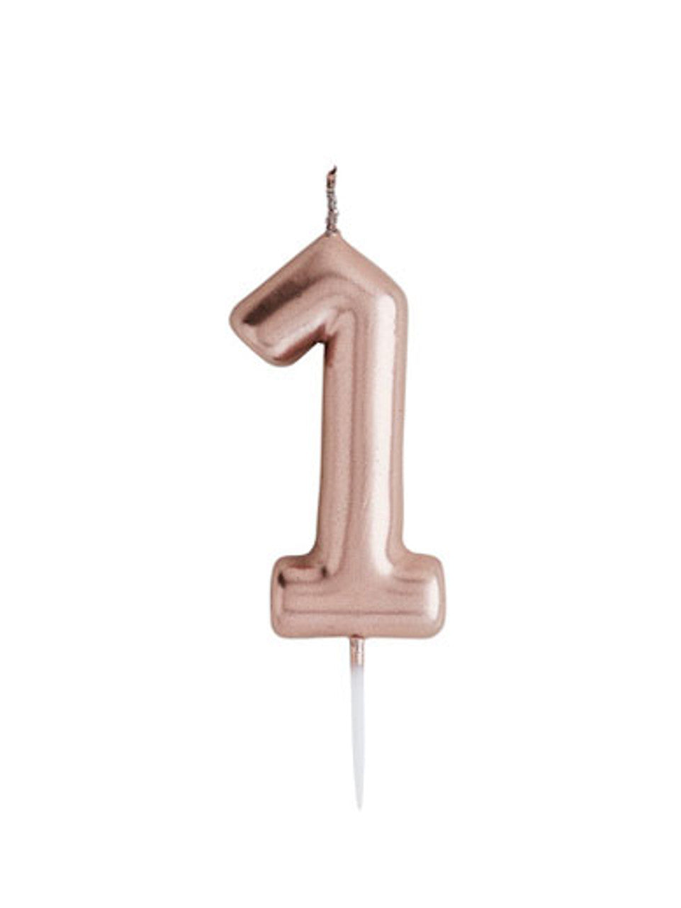Metallic Number 1 Candle