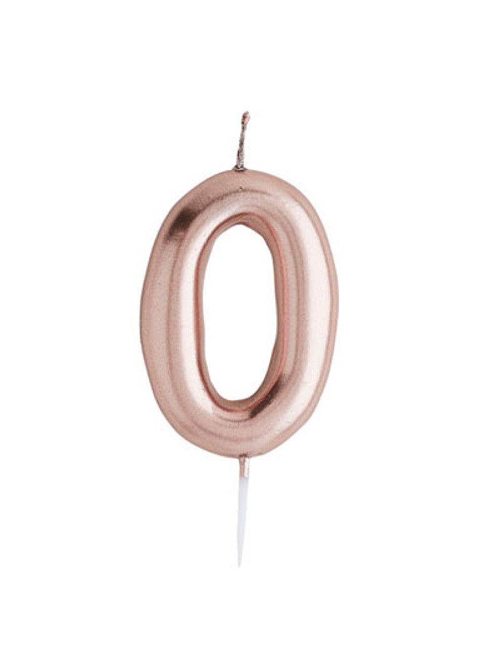 Metallic Number 0 Candle