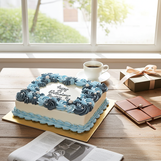 Vanilla Rosette Square Cake