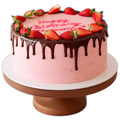 Strawberry Chocolate Dripping Cake