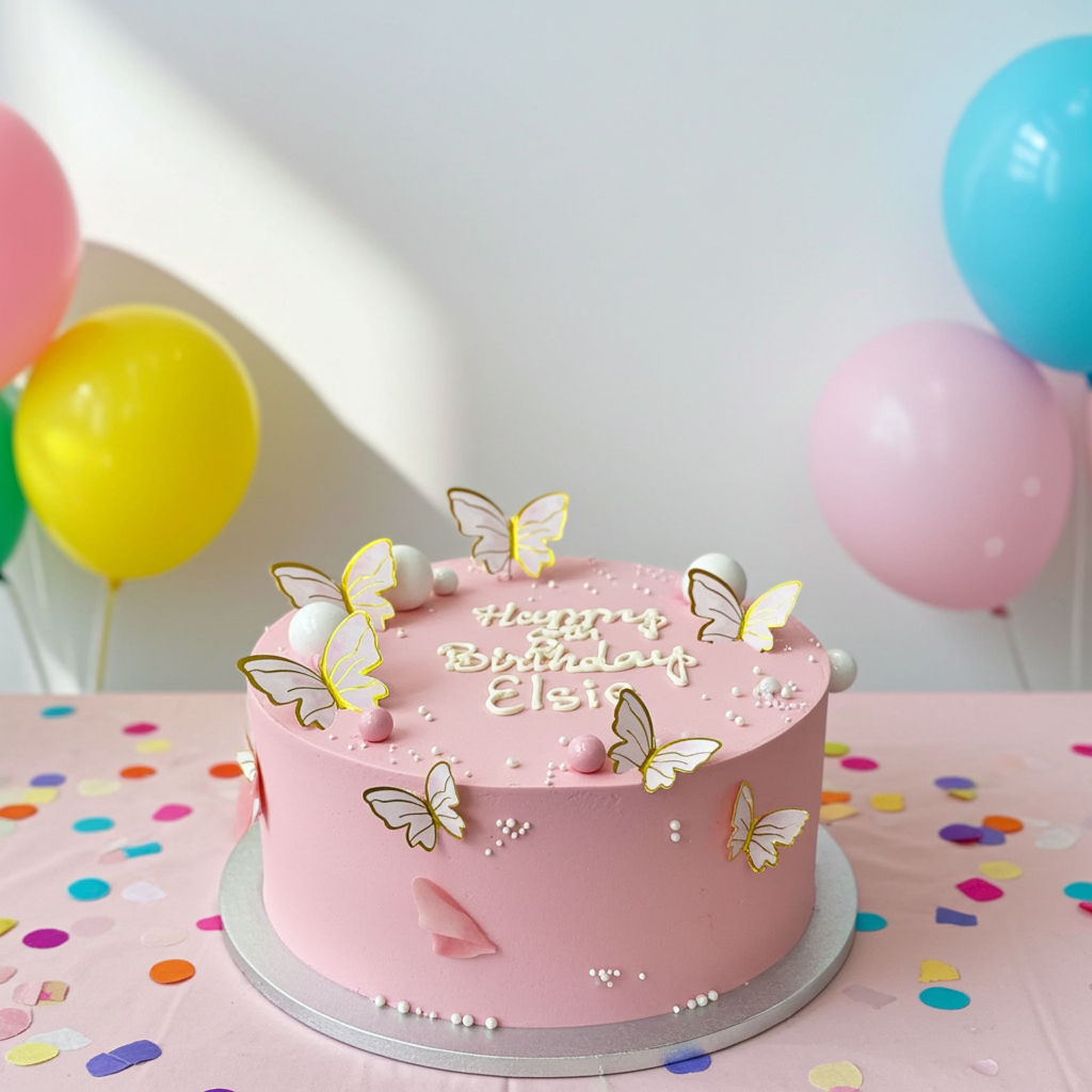 Pink Butterfly Cake