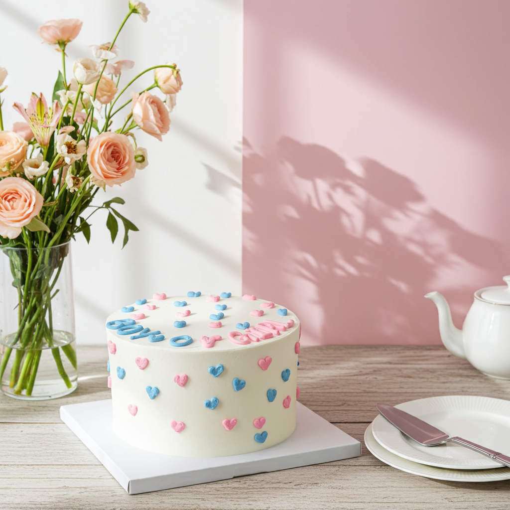 Gender Reveals Round Cake