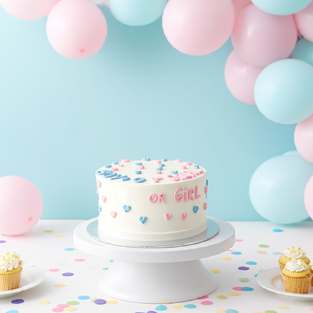 Gender Reveals Round Cake