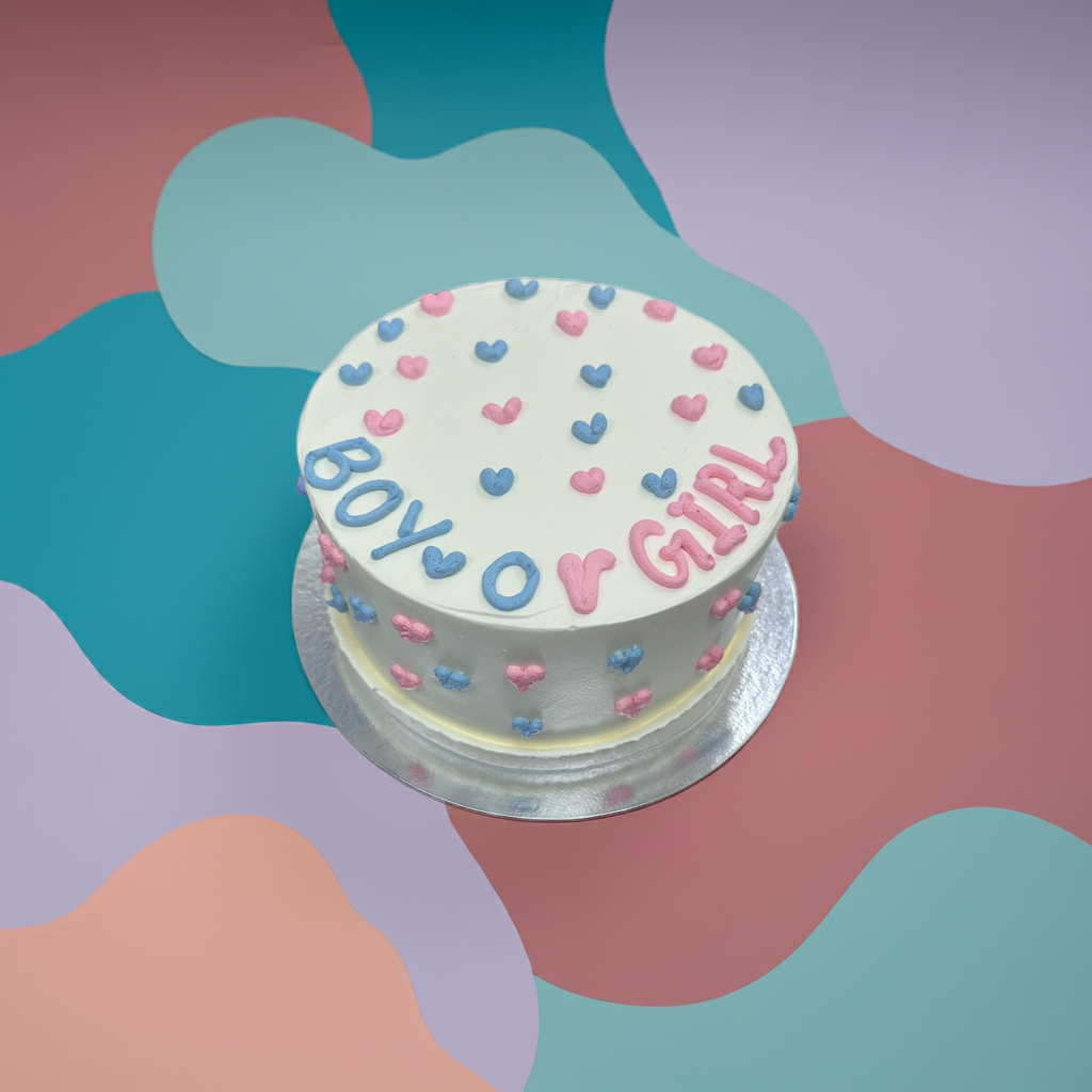 Gender Reveals Round Cake