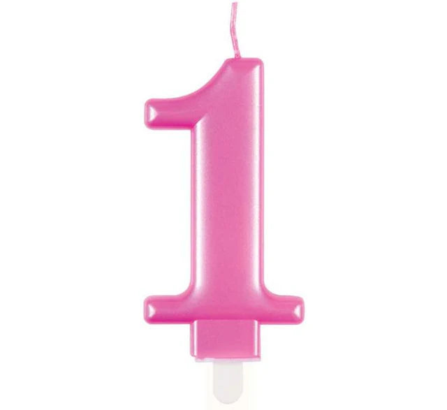 Metallic Number 1 Candle