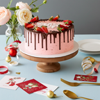 Strawberry Chocolate Dripping Cake