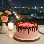 Strawberry Chocolate Dripping Cake