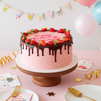 Strawberry Chocolate Dripping Cake