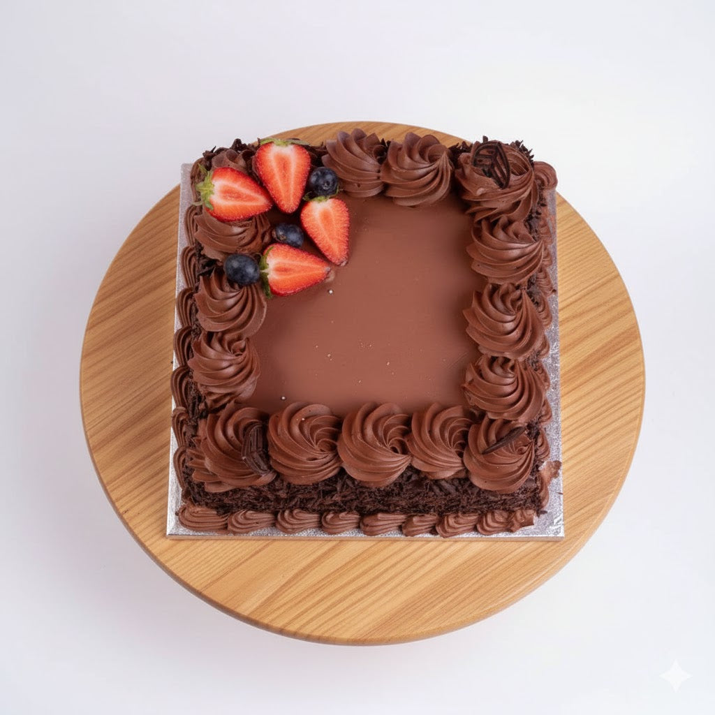 Creamy Curl Choco Square Cake